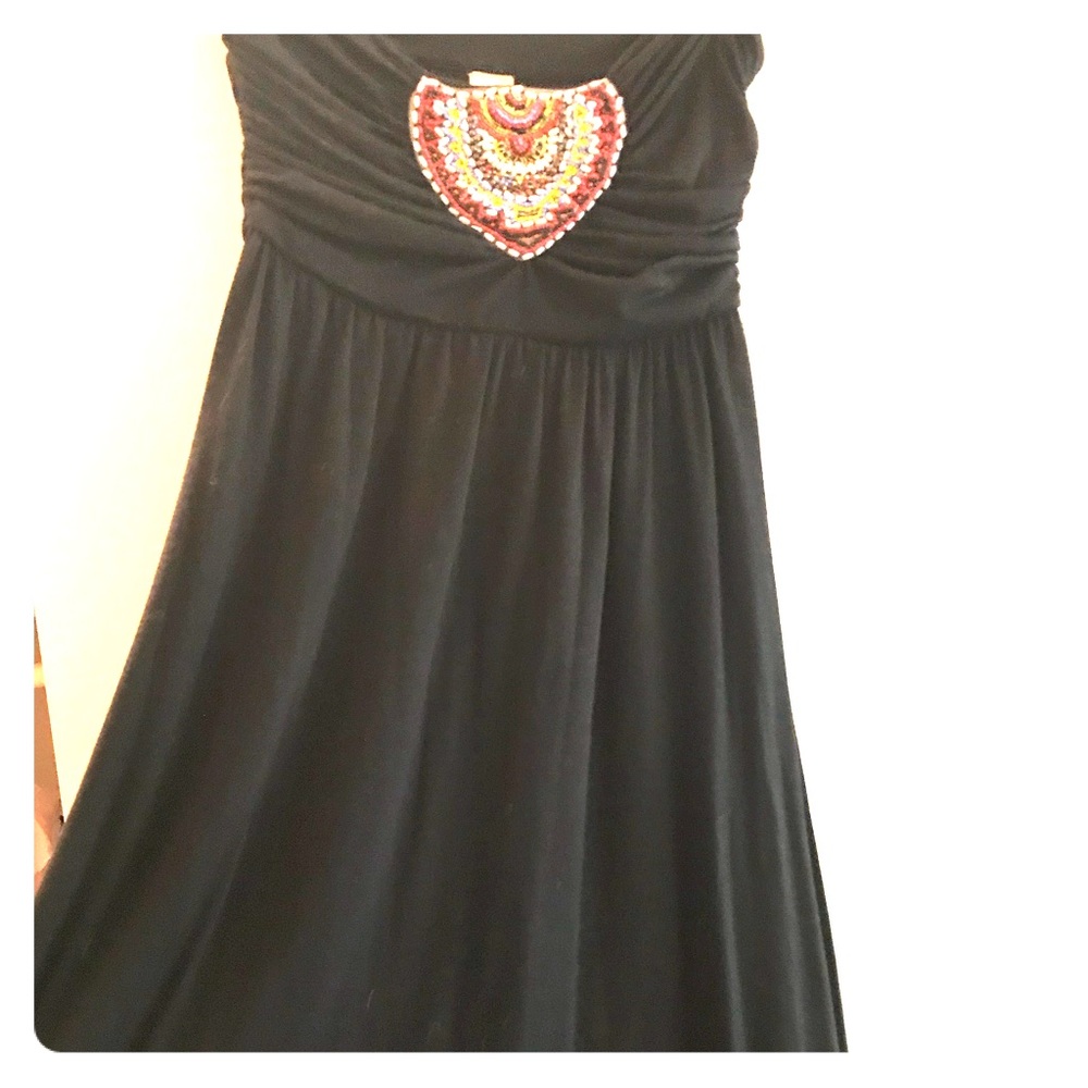 Black strapless dress